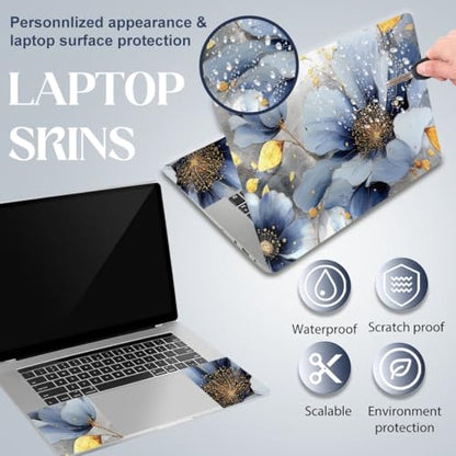 SUPERDANT Laptop Skin Sticker Flower Laptop Decals Personalized Universal Notebook Computer Wrap Vinyl Skin Stickers Cover Art Decal Removable 12-15.6 Inch Waterproof Scratch-Resistant Gifts - style: Flower