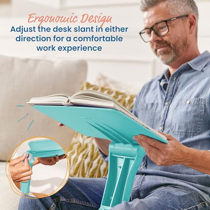 ECR4Kids The Surf Folding Portable Lap Desk, Flexible Seating, Seafoam - color: Seafoam