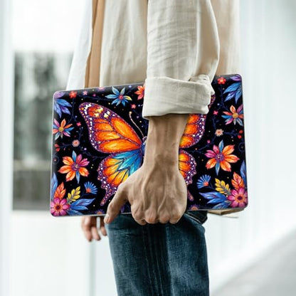 Reusable Universal Laptop Skin Sticker, Cut to Fit for 11.6–15.6 Inch Laptops, Waterproof Protective Film, No-Residue - Rainbow Butterfly - color: Rainbow Butterfly
