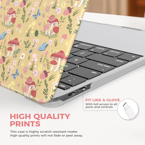 iCasso for MacBook Air 13 inch Case 2020 2019 2018 Release A2337 M1 A2179 A1932, Flower Hard Shell Protective Case for MacBook Air 13.3 inch + Keyboard Cover + Screen Film, Pink - color: 1-Pink Flower