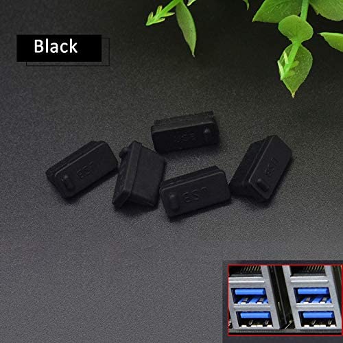 10PCS Universal Computer Anti Dust Stopper/Plug, General Laptops Soft Silicone Dustproof Cover, Notebook Laptop PC Computer Accessories, Anti-dust Stopper-USB3.0 Black Silicone - color: USB3.0 Black Silicone