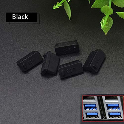 10PCS Universal Computer Anti Dust Stopper/Plug, General Laptops Soft Silicone Dustproof Cover, Notebook Laptop PC Computer Accessories, Anti-dust Stopper-USB3.0 Black Silicone - color: USB3.0 Black Silicone