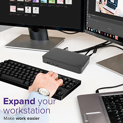 Targus USB C Docking Station Universal DV4K, USB C Laptop Docking Station Dual Monitor 2 HDMI, 65W Power Delivery, DisplayLink Works w/Operating Systems Like Windows, Mac, Android, iOS (DOCK310USZ) - size: Dual Monitor 4K, 5 Gbps, 65 Watt
