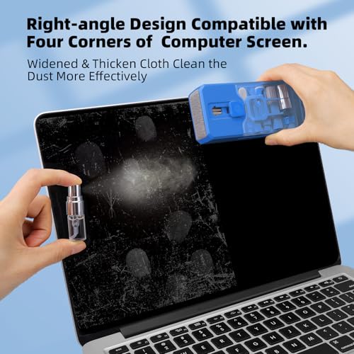 Keyboard Cleaner & Laptop Cleaning Kit, All-in-1 for Computer PC, SkyBlue | Electronics Deep Cleaning Reusable Brush Tool, Screen-Safe Spray, for iPhone iPad Macbook Airpod Camera, Gaming Accessories - color: SkyBlue