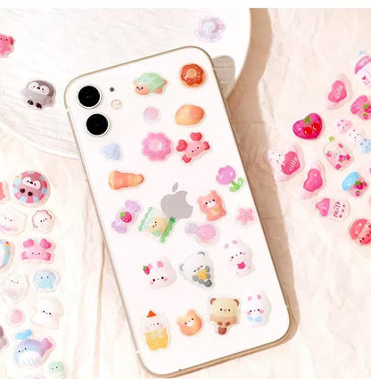 3D Puffy Stickers 6 Sheets 300+ Kawaii Stickers for Phone Case & Handbooks ﻿ ﻿ - style: 6PCS Stickers