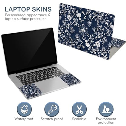 DINKY Laptop Notebook Skin Sticker Cover Decal, Fits 12-15.6 inch Laptops, Blue Art Leaf - color: Blue Art Leaf