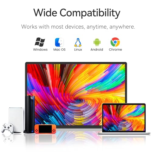 16" Portable Monitor for Laptop - 1200P FHD Laptop Screen Extender HDMI USB C HDR Travel Dual External Display with Stand Gaming Monitor for Windows MAC Computer Switch Phone Xbox PS4/5 - size: 16"