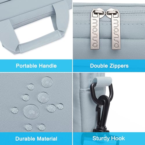 MOSISO Laptop Shoulder Bag 16 inch, 15-15.6 inch Computer Bag | Compatible with MacBook Pro 16 inch, HP, Dell, Lenovo with 2 Raised&1 Flapover&1 Horizontal Pocket&Handle&Belt, Baby Blue - color: Baby Blue, size: 16 inch