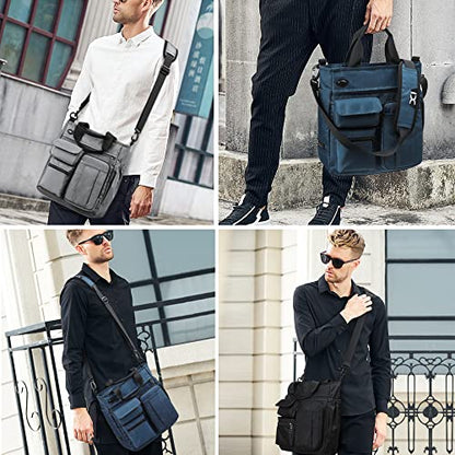 IX INOXTO Mens Messenger Bag Laptop Shoulder Bag Computer Work Office Bag Waterproof Briefcases for Travel Work - color: Grey