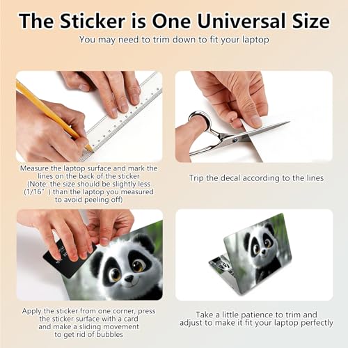Laptop Skin Sticker Decal 15.6 Inch,12 13 13.3 14 15 15.6 in Laptop Netbook Skins for Notebook,Art Decal Removable Waterproof Scratch Resistant,Universal Vinyl Cover,Cute Panda Snow - color: Cute Panda Snow