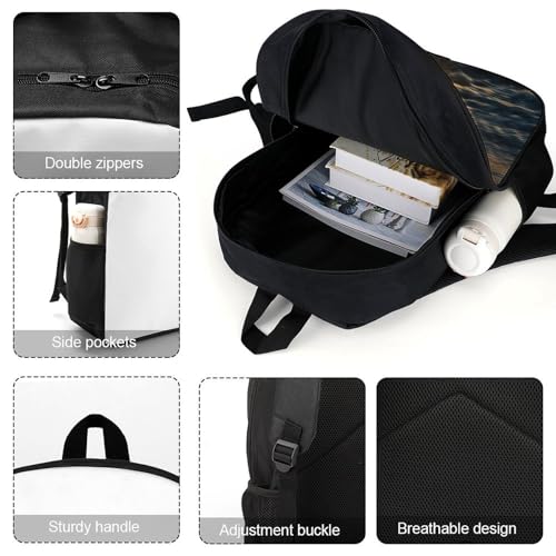 17 Inch Sunrise Horizon Laptop Backpack for Men Women Waterproof Lightweight Travel Backpack Commuter Bag Large Capacity Casual Daypack for Business Trip & Outdoor