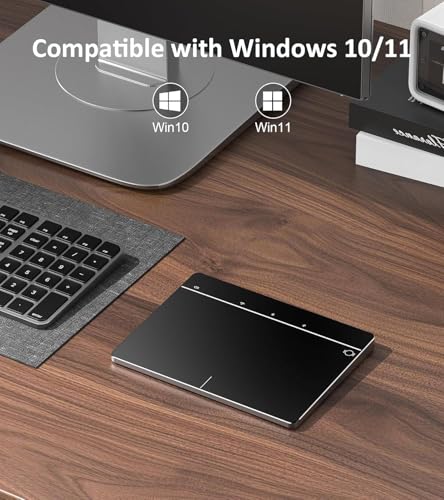 Wireless Bluetooth Trackpad for Windows 10 & 11, 3-in-1 Connectivity Modes,High Precision Control, Portable Multi-Touch Gestures touchpad for PC & Laptop (Black)