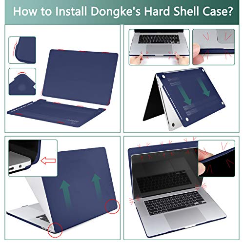 for MacBook Pro 13 inch Case 2023 2022 2021 2020 Release Model: A2338 M2/M1 A2289 A2251 with Touch Bar & Touch ID, Frosted Matte Plastic Hard Shell Case & Keyboard Cover, Navy Blue - color: Navy Blue