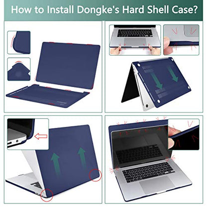 for MacBook Pro 13 inch Case 2023 2022 2021 2020 Release Model: A2338 M2/M1 A2289 A2251 with Touch Bar & Touch ID, Frosted Matte Plastic Hard Shell Case & Keyboard Cover, Navy Blue - color: Navy Blue