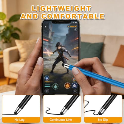 Stylus (3 Pcs), 2-in-1 Stylus Pen for Touch Screen, High Precision and Sensitivity, Suitable for iPad/iPhone/Samsung/Android Smartphone and Tablets, Compatible with All Touch Screen - color: Silvery/Blue/Black
