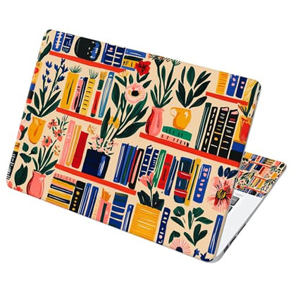 Universal Laptop Skin Sticker with 2 Wrist Pad Decals, 3-Piece Removable Vinyl Laptop Cover, Bookshelves Waterproof Anti-Scratch, Easy-Trim Fit for 13.3" 14" 15.6" Laptops - color: Bookshelves