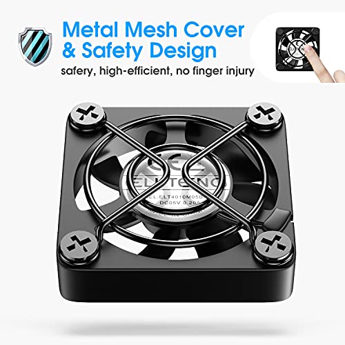 ELUTENG Dual 40mm USB Fan with 3 Speeds Adjustable 5V PC Fan Max 5500RPM | 40mm * 40mm * 25mm Mini Case Fan Quiet Computer Fan Compatible for PC, TV Box, Router, Xbox, PlayStation - size: 40mm