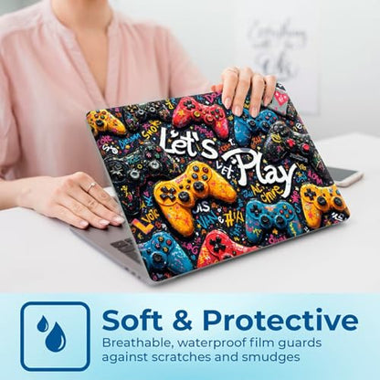 Reusable Universal Laptop Skin Sticker, Cut to Fit for 11.6–15.6 Inch Laptops, Waterproof Protective Film, No-Residue - Play Games - color: Play Games