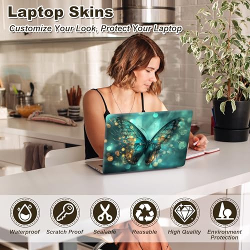 Universal Laptop Skin Sticker, 11-15.6 Inch Reusable Vinyl Laptop Skin Decal, Scratch Resistant Waterproof Cover, Easy to Trim & Apply, Butterfly - color: Butterfly