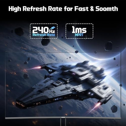 Hikers 27 Inch 240Hz Curved Gaming Monitor, FHD 1080P Computer Monitor | 4000:1 Contrast Ratio Fast VA with MPRT 1ms, 130% sRGB 1500R HDMI DP VESA 100×100, (G27H1F, One HDMI Cable Included) - size: 27 inch