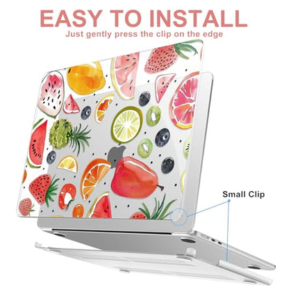 AKIT for MacBook Air 13 inch Case M5 M4 M3 M2 2026-2022, Fruits | A3449 A3240 A3113 A2681,Unique Style Pattern Hard Shell Laptop Case+Screen Protector+Keyboard Cover for MacBook Air 13.6 inch - color: Fruits