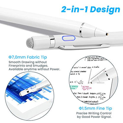 Stylus Pen for Samsung Galaxy Tab A 10.1 2022, EDIVIA Digital Pencil with 1.5mm Ultra Fine Tip Pens for Samsung Galaxy Tab A 10.1/10.5/8 Inch Stylus, White