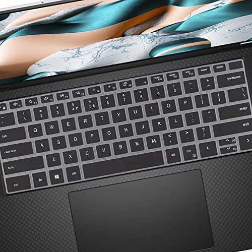 Keyboard Cover for 2025-2022 Dell XPS 15 9500 9510 9520 9530 15.6 Inch & XPS 17 9720 9700 9710 9730 17 Inch & DELL Precision 5770 5570 5760 5560 15.6" 17.3" US Layout (NOT FIT XPS 13 14 16 inch) - color: Black