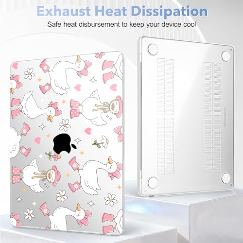 May Chen for MacBook Air 15 inch Case M5 M4 M3 M2 2026 2024-2023, Model A3448 A3241 A3114 A2941, Closes Seamlessly Hard Shell Laptop Cover with Keyboard Cover, Cute Goose Spring - color: Cute Goose Spring