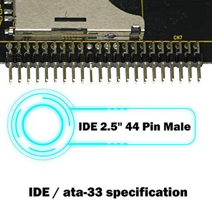 GINTOOYUN SD Card to 2.5 Inch IDE Adapter，SD SDHC SDXC MMC Memory Card to IDE 2.5" 44 Pin Male Adapter Converter