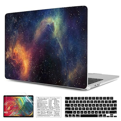 Compatible with MacBook Air 15 inch Case M4 2025 2024 2023 Release A3241 M3 A3114 M2 A2941 Durable Plastic Shell Case with Keyboard Cover & Mac OS Keyboard Sticker (Starry Landscape)
