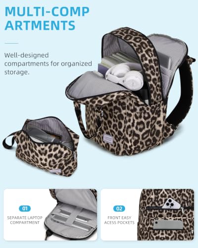 LARVENDER Carry on Luggage Sets 3 Piece, 20" Suitcase with Wheels, Cheetah | 22x14x9 Airline Approved, Lightweight PC+ABS Leopard Prints Shell, Smooth 360° Wheels, TSA Lock, 3-Piece Set with Backpack - color: Cheetah-20BP, size: 3 Piece Set (Backpack/TB/2