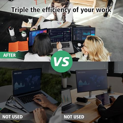 Laptop Screen Extender 14" - Triple Portable Monitor 1080P FHD IPS Extra Second Screen HDMI/USB-C Plug-Play Compatible with Wins Mac Dex Chrome Travel Work Fits 13-17" Laptops - size: 14.3"