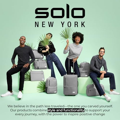 Solo New York Briefcase - Laptop Carrying Bag for Women & Men, Brief for Travel & Work, Internal Tablet Pocket, Adjustable Shoulder Strap, Fits 15.6" Computer - Lead Slim, Black