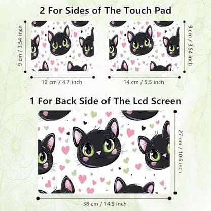 Laptop Skin Sticker Decal, Universal Reusable Vinyl Laptop Cover for 12" 13" 13.3" 14" 15" 15.4" 15.6" Notebook PC, Waterproof Scratch-Resistant with 2 Wrist Pads, Easy to Apply & Remove,Cute Cat - color: Cute Cat