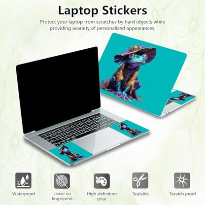 Laptop Skin Sticker Decal, Universal Reusable Vinyl Laptop Cover for 12" 13" 13.3" 14" 15" 15.4" 15.6" Notebook PC, Waterproof Scratch-Resistant with 2 Wrist Pads, Easy to Apply & Remove,Art Frog - color: Art Frog