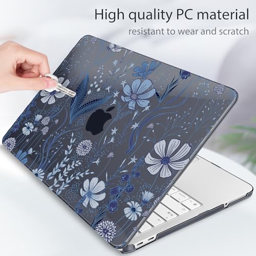 Tuiklol for 2026 MacBook Neo 13 Inch A18 Pro Chip Case, (Model A3404) Anti-Scratch Anti-Drop Slim Hard PC Shell Case with Shockproof Protective MacBook Neo Laptop Cover, Blue Line Floral - color: Blue Line Floral