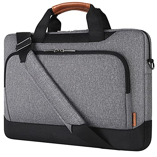 DOMISO 15-15.6 Inch Laptop Bag Business Briefcase Laptop Case Compatible with Lenovo 15.6" Ideapad 330/16" MacBook Pro/HP EliteBook 850 G3/Envy x360 15/Latitude 3580/Acer Chromebook/Asus,Grey - color: Grey / Black, size: 15 - 15.6 Inch
