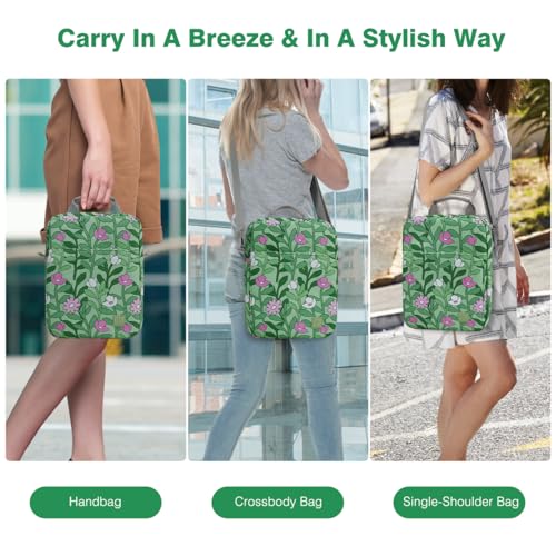 Dadanism 9-11 Inch Tablet Sleeve Bag Carrying Case with Shoulder Strap | Fits iPad (A16) 11", iPad 10th Gen 10.9", iPad Air M4/Pro M5 11", iPad 9/8/7th 10.2", Galaxy Tab A11+ Plus 11", Cyan+Flower - color: Cyan+flower, size: 9-11 Inch