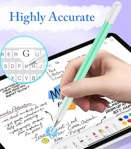 Stylus Pen for Touchscreen, Kenkor 2 in 1 Active iPad Pencil - Green+ Blue | Stylus Pen for iPad/Android/Switch/iPhone/Samsung/Galaxy/Huawei/Surface/ViVo/OPPO/Lenovo, All Touch Screens Tablet Pencil - color: Green+Blue