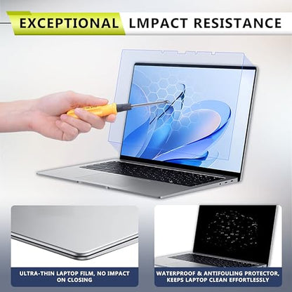 2 Pack Anti Blue Light Screen Protector for 2024-2025 ASUS Zenbook Duo Dual | 14" 2-in-1 Laptop UX8406, Ultra Clear HD 9H Hardness Film for Primary & Secondary Dual Screens, Anti Scratch, Bubble Free