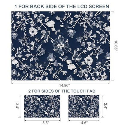 DINKY Laptop Notebook Skin Sticker Cover Decal, Fits 12-15.6 inch Laptops, Blue Art Leaf - color: Blue Art Leaf