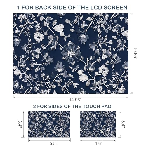 DINKY Laptop Notebook Skin Sticker Cover Decal, Fits 12-15.6 inch Laptops, Blue Art Leaf - color: Blue Art Leaf
