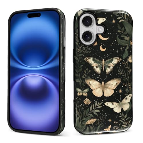 CARLOCA Case for iPhone 17,Gothic Dark Butterfly Design Hybrid Dual Protection Soft TPU Hard PC Shockproof Anti Scratch Men & Women Stylish Protective Phone Case - color: Gothic Dark Butterfly, size: iPhone 17