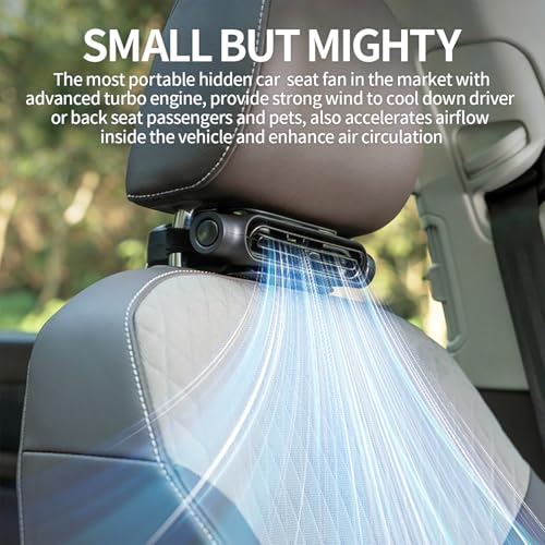 Car Seat Fan for Driver & Backseat - 2026 Upgraded Mini Portable USB Back Cooling Fan Kids Baby Quiet headrest Neck Fan Accessories with 3 Adjustable Wind Speeds for Almost Vehicle Jeep Van RV Truck - size: Mini