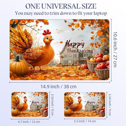 Universal Laptop Skin Sticker Decal,15.6 Inch Laptop Vinyl Cover for 13" 14" 15.6" Laptop,Scratch-Resistant Waterproof Protector Wrap,Reusable with Wrist Pads,Thanksgiving Harvest - color: Thanksgiving Harvest