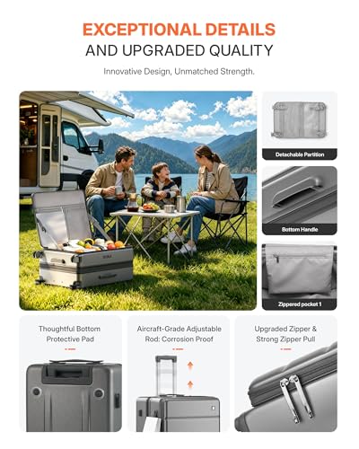28 Inch Checked Luggage Side Opening Expandable Hardshell Suitcase, 100% PC Lightweight with Brake Spinner Wheels, TSA Lock - Large Travel Suitcase - color: Grey, size: 28 Inch-EXT