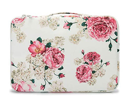 Kinmac 360° Heavy Duty Protective Laptop Sleeve Case Bag Cover with Handle for MacBook Air 13 inch,iPad Pro 13 inch and 13.3 inch HP,Dell,Lenovo,Asus,Acer Laptop (Peony) - color: Peony, size: 12 inch-13.3 inch