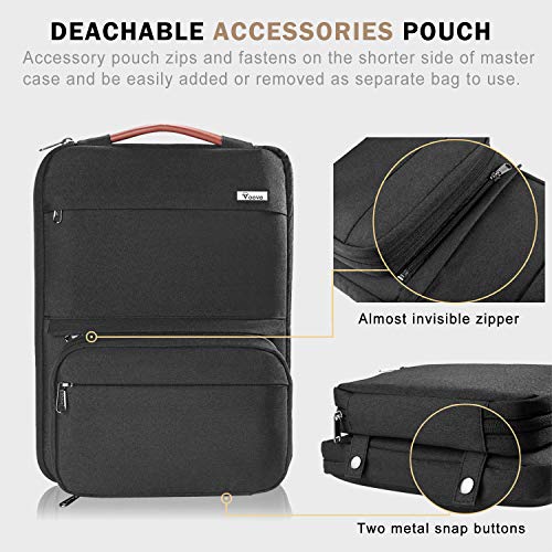 Voova Laptop Sleeve Case 13 14 Inch Compatible with MacBook Air 13 M2/M3/M4, MacBook Pro 13/14,13.5”Surface Laptop 4/5,Chromebook 14,2 in 1 Waterproof Computer Bag with Detachable Accessory Pouch - color: Black, size: 13-14 Inch (13.4 x 9.84 x 1.18 in)