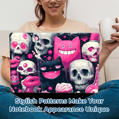 Reusable Universal Laptop Skin Sticker, Cut to Fit for 11.6–15.6 Inch Laptops, Waterproof Protective Film, No-Residue - Candy Color Skull Monster - color: Candy Color Skull Monster