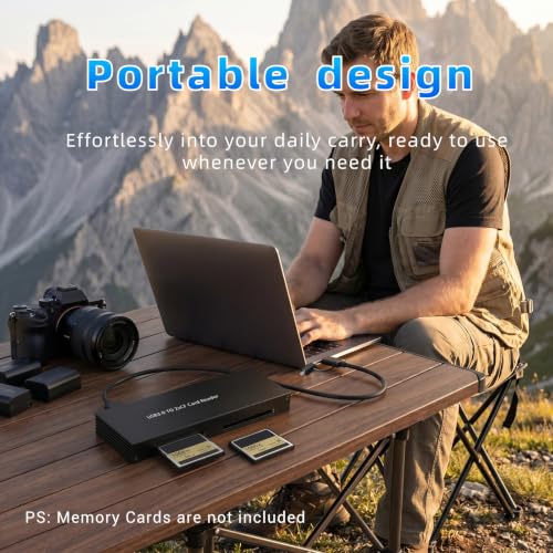 Dual Slots CF Card Reader, USB-C & USB-A Compact Flash Card Adapter with Extended Card Slots, USB 3.0 Data Transfer for Camera Photographers, Aluminum Alloy CF Card Writer for Windows - color: 2CF